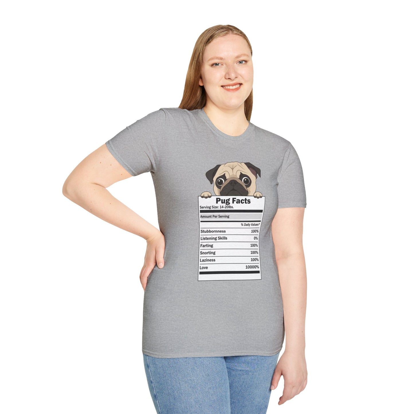 Funny Pug Facts T-Shirt — Pug Dog Graphic Tee