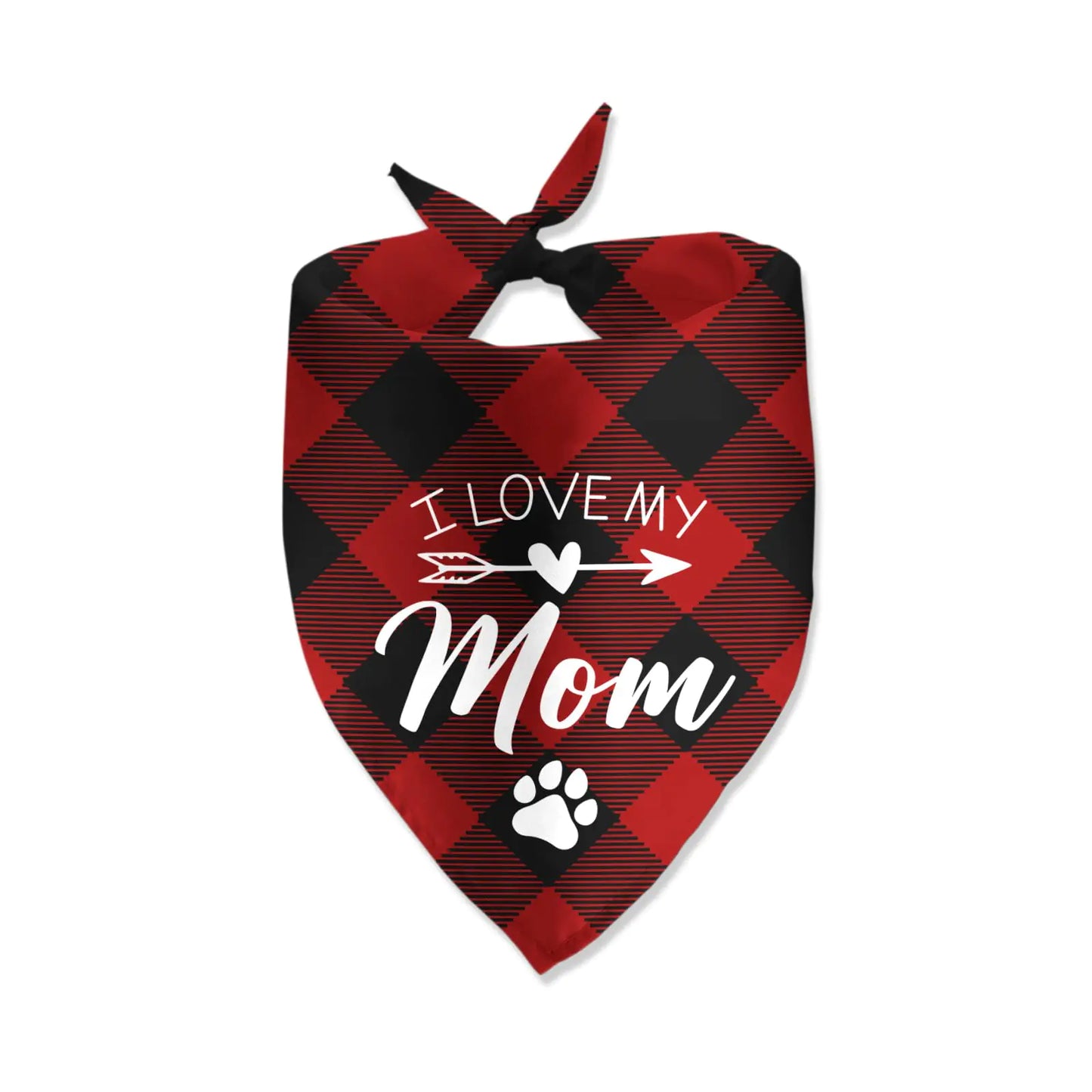 I Love My Mom Dog Bandana – Cute Pet Scarf & Dog Mom Gift