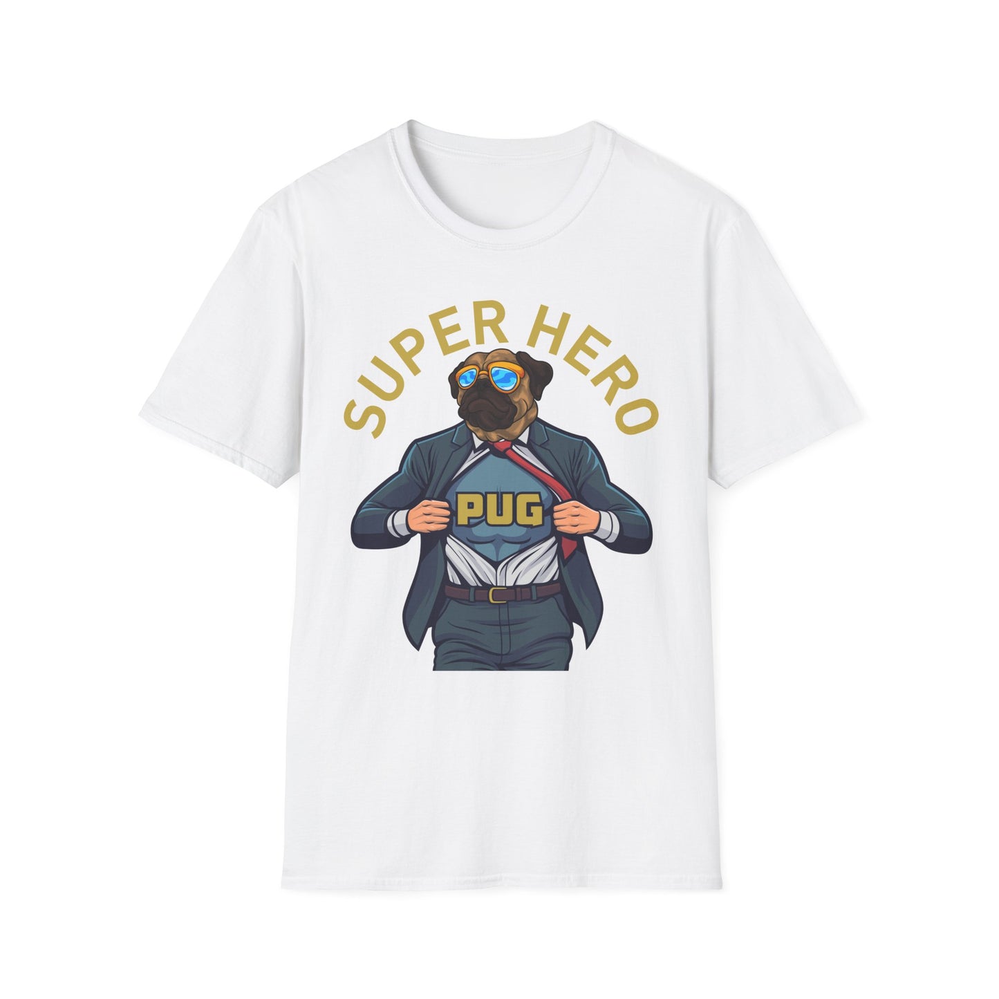 Pug Superhero Unisex T-Shirt — Funny Pug Dog Graphic Tee