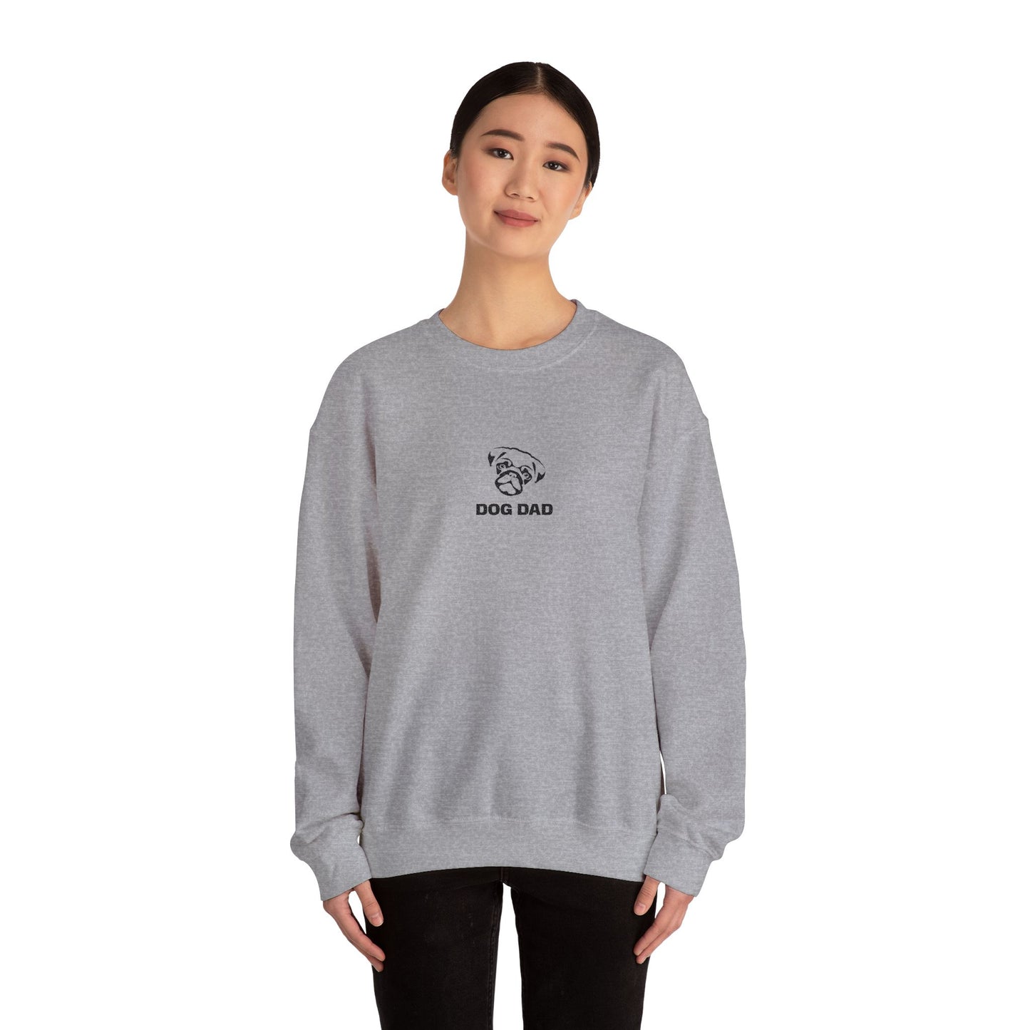 Dog Dad Pug Embroidered Crewneck