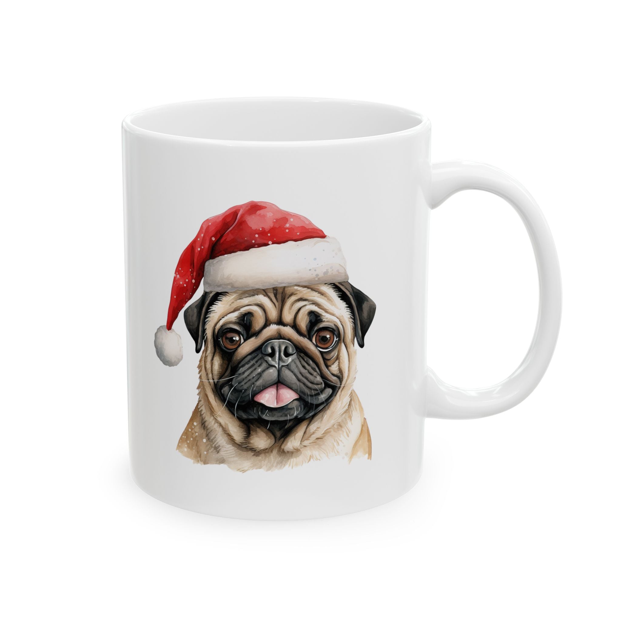 Festive Pug Ceramic Mug - Perfect Holiday Gift for Dog Lovers