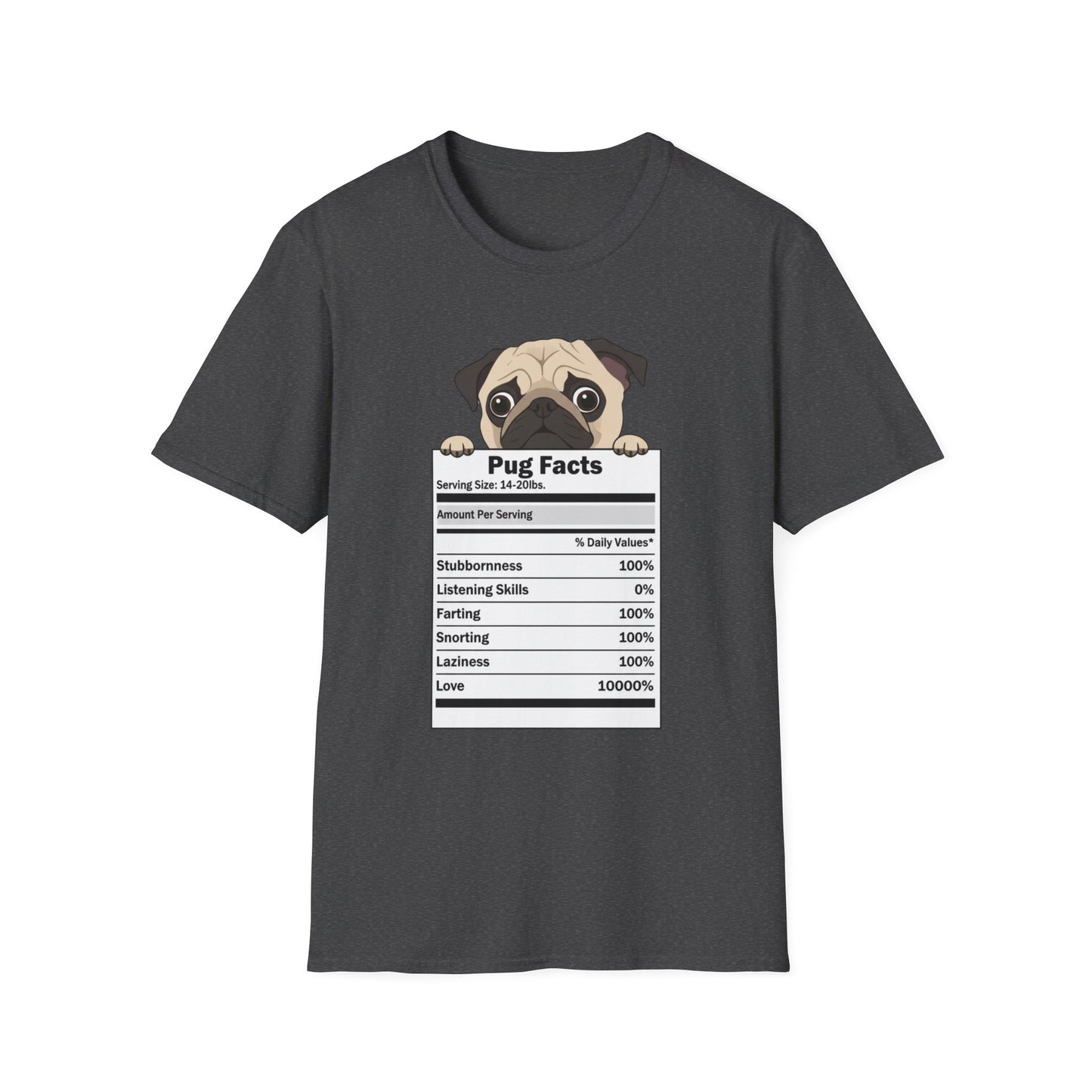 Funny Pug Facts T-Shirt — Pug Dog Graphic Tee