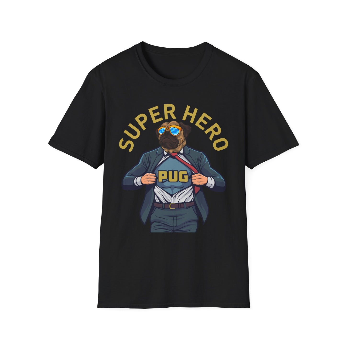 Pug Superhero Unisex T-Shirt — Funny Pug Dog Graphic Tee