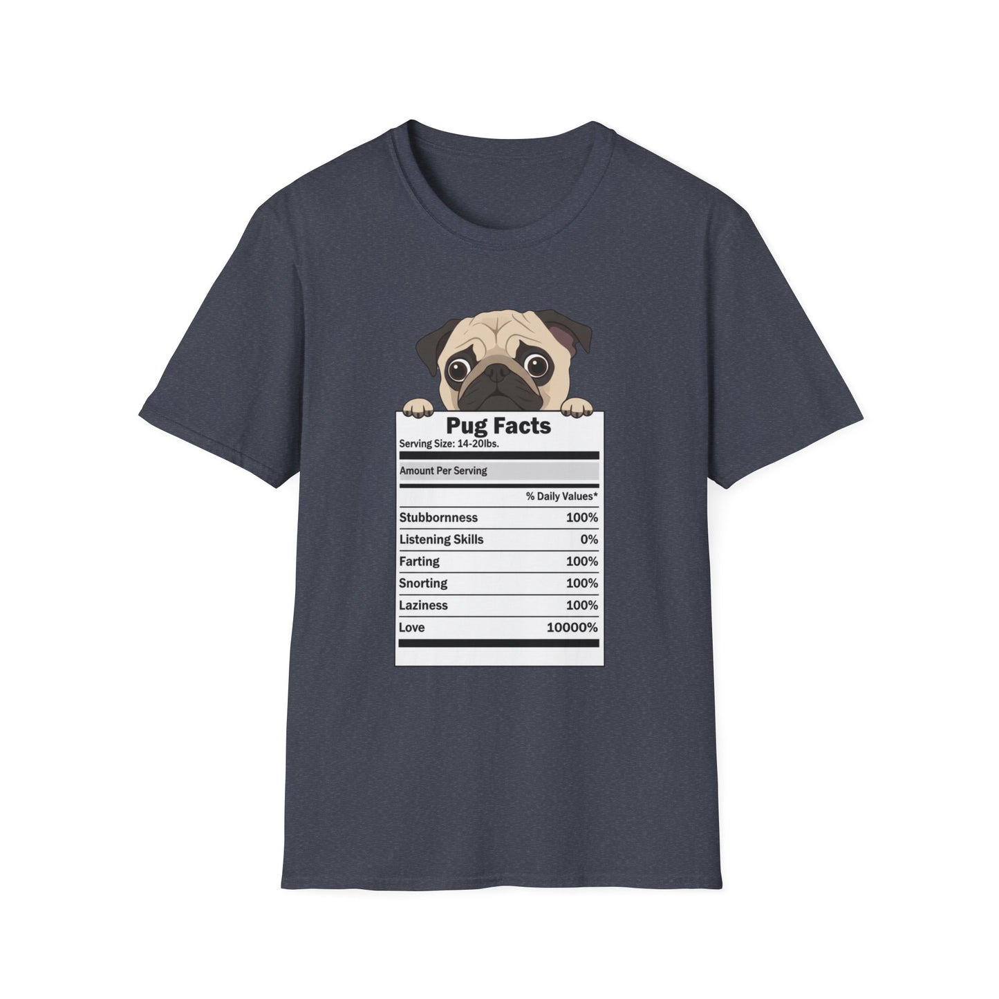 Funny Pug Facts T-Shirt — Pug Dog Graphic Tee