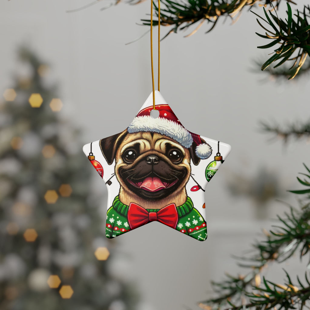 Pug Lights Up Christmas Ornament – Cheerful Holiday Keepsake | Double-Sided Festive Decor (1–10 Pack)
