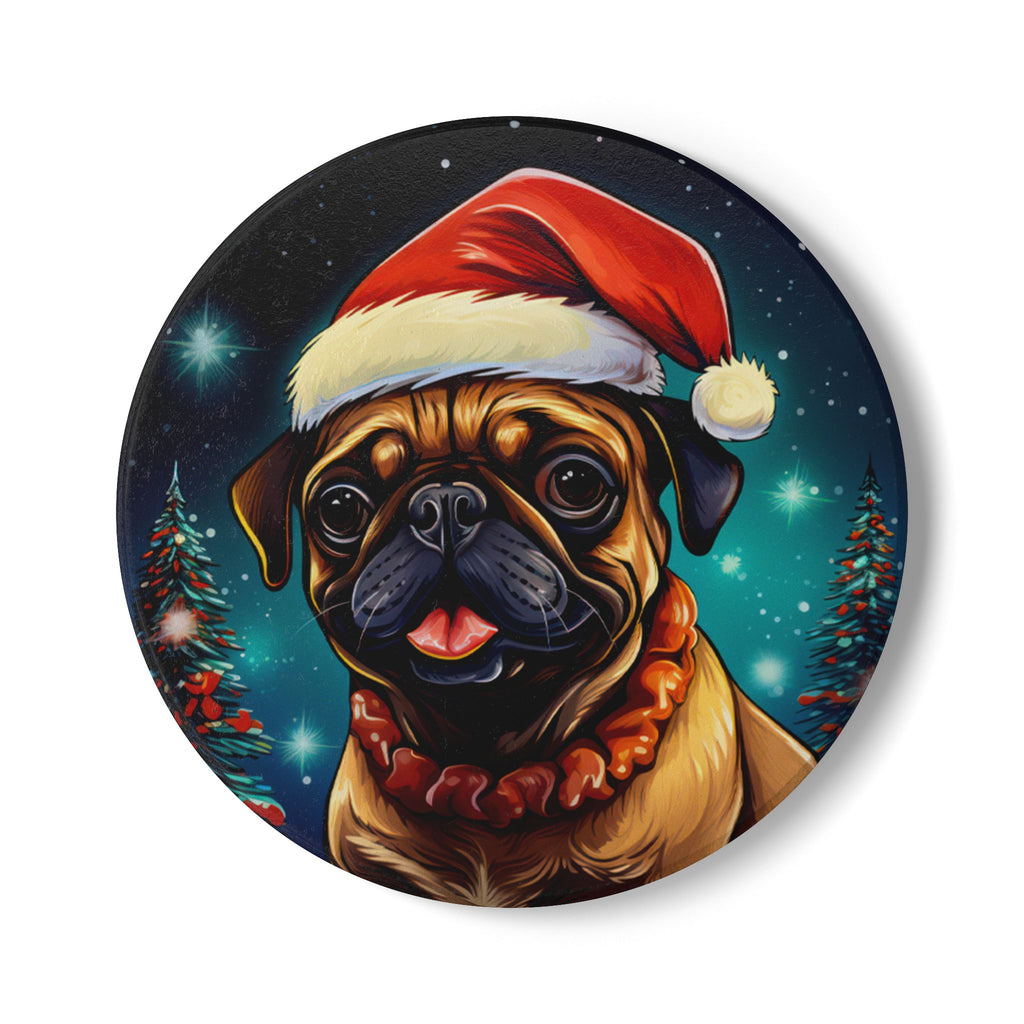 Holiday Pug Ceramic Coaster