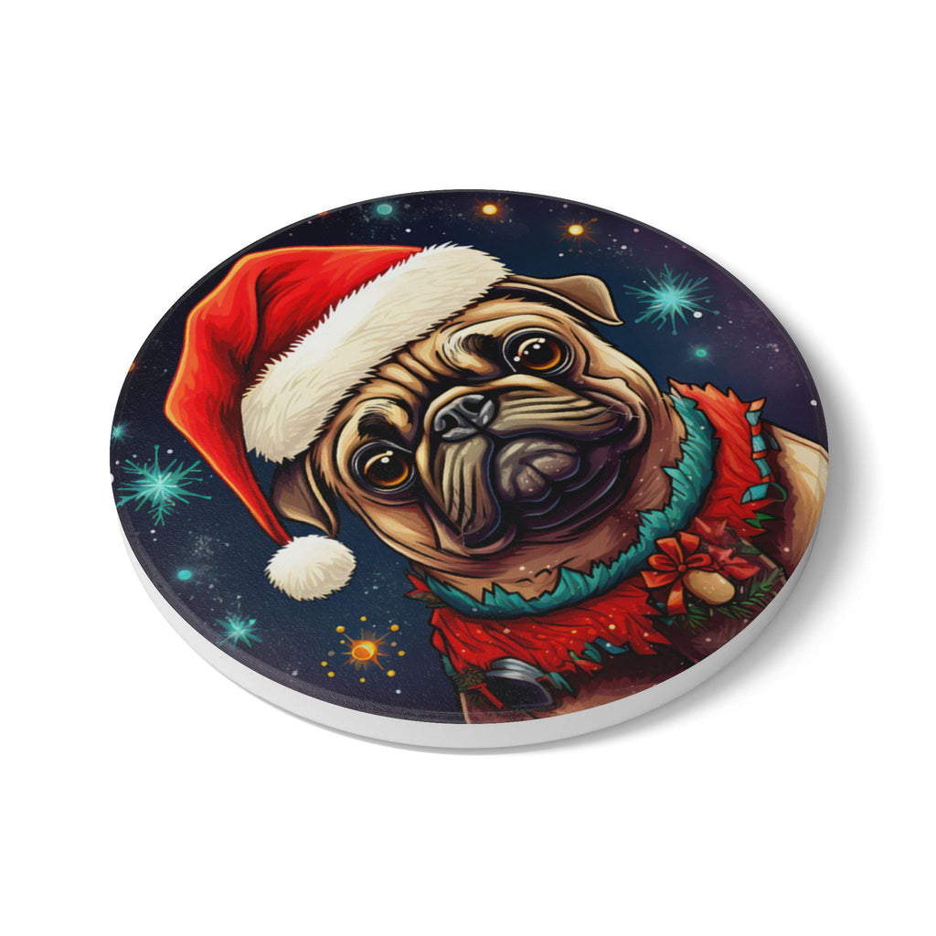 Festive Pugmas Coaster – Because Santa Has Wrinkles