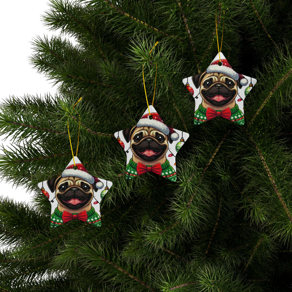 Pug Lights Up Christmas Ornament – Cheerful Holiday Keepsake | Double-Sided Festive Decor (1–10 Pack)