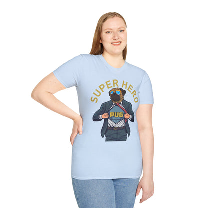 Pug Superhero Unisex T-Shirt — Funny Pug Dog Graphic Tee