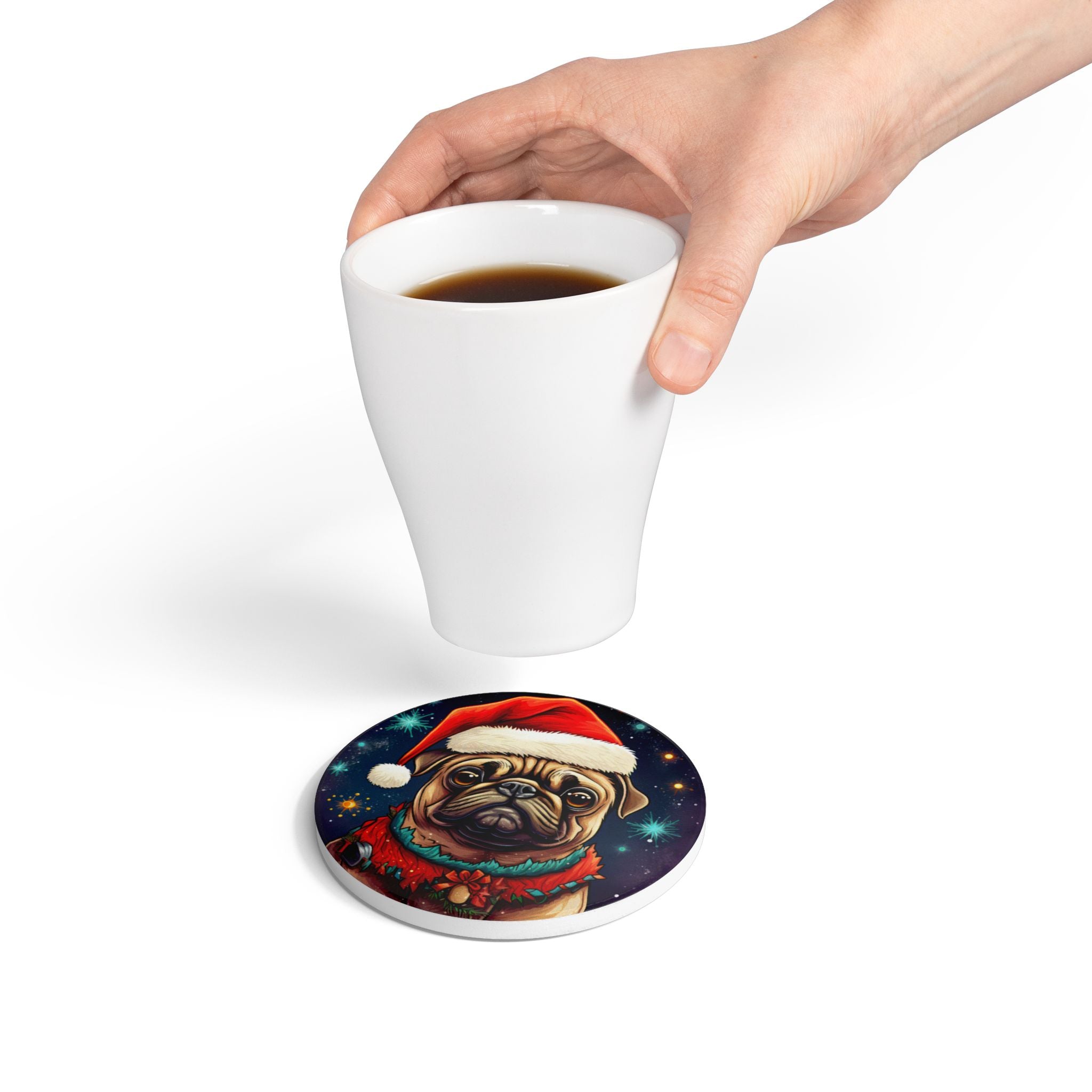 Festive Pugmas Coaster – Because Santa Has Wrinkles