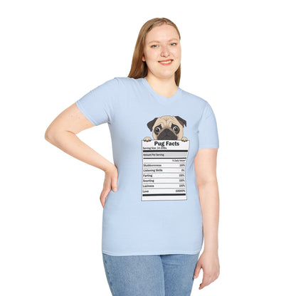 Funny Pug Facts T-Shirt — Pug Dog Graphic Tee