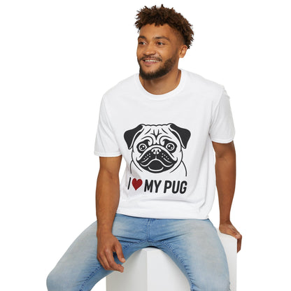 I Love My Pug T-Shirt — Cute Pug Silhouette Tee for Dog Lovers