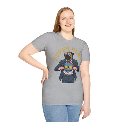 Pug Superhero Unisex T-Shirt — Funny Pug Dog Graphic Tee