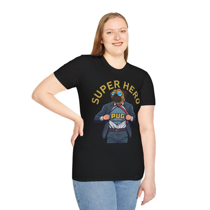 Pug Superhero Unisex T-Shirt — Funny Pug Dog Graphic Tee