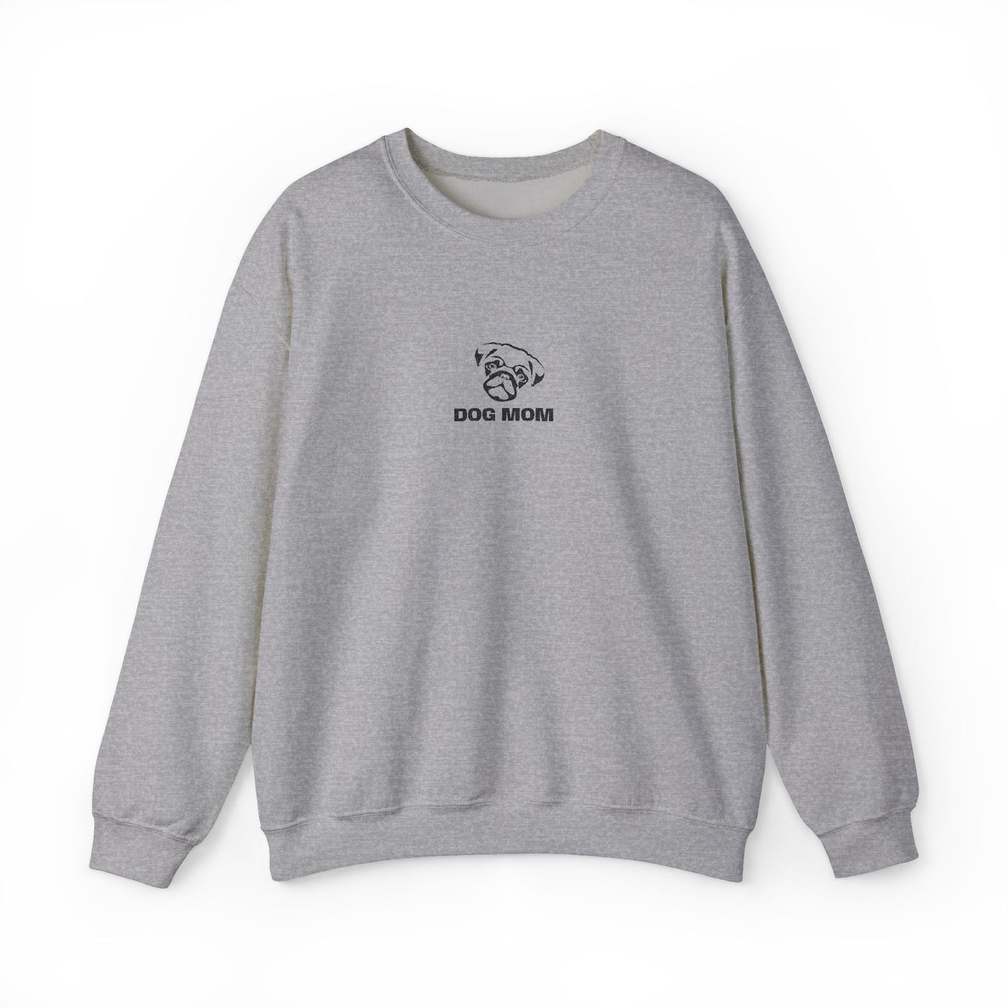 Dog Mom Pug Embroidered Crewneck