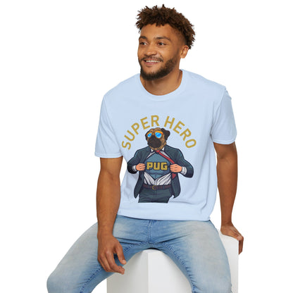 Pug Superhero Unisex T-Shirt — Funny Pug Dog Graphic Tee