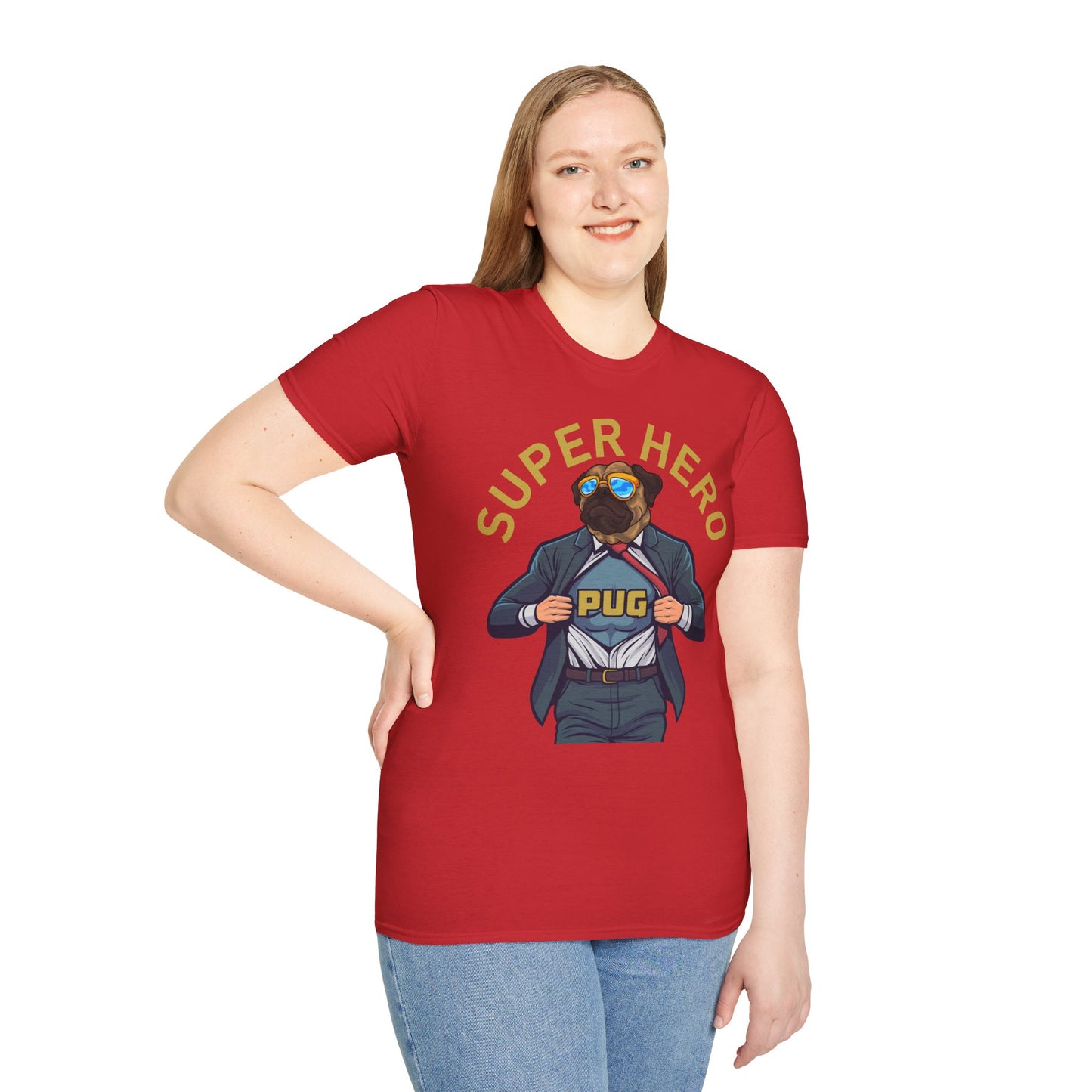 Pug Superhero Unisex T-Shirt — Funny Pug Dog Graphic Tee
