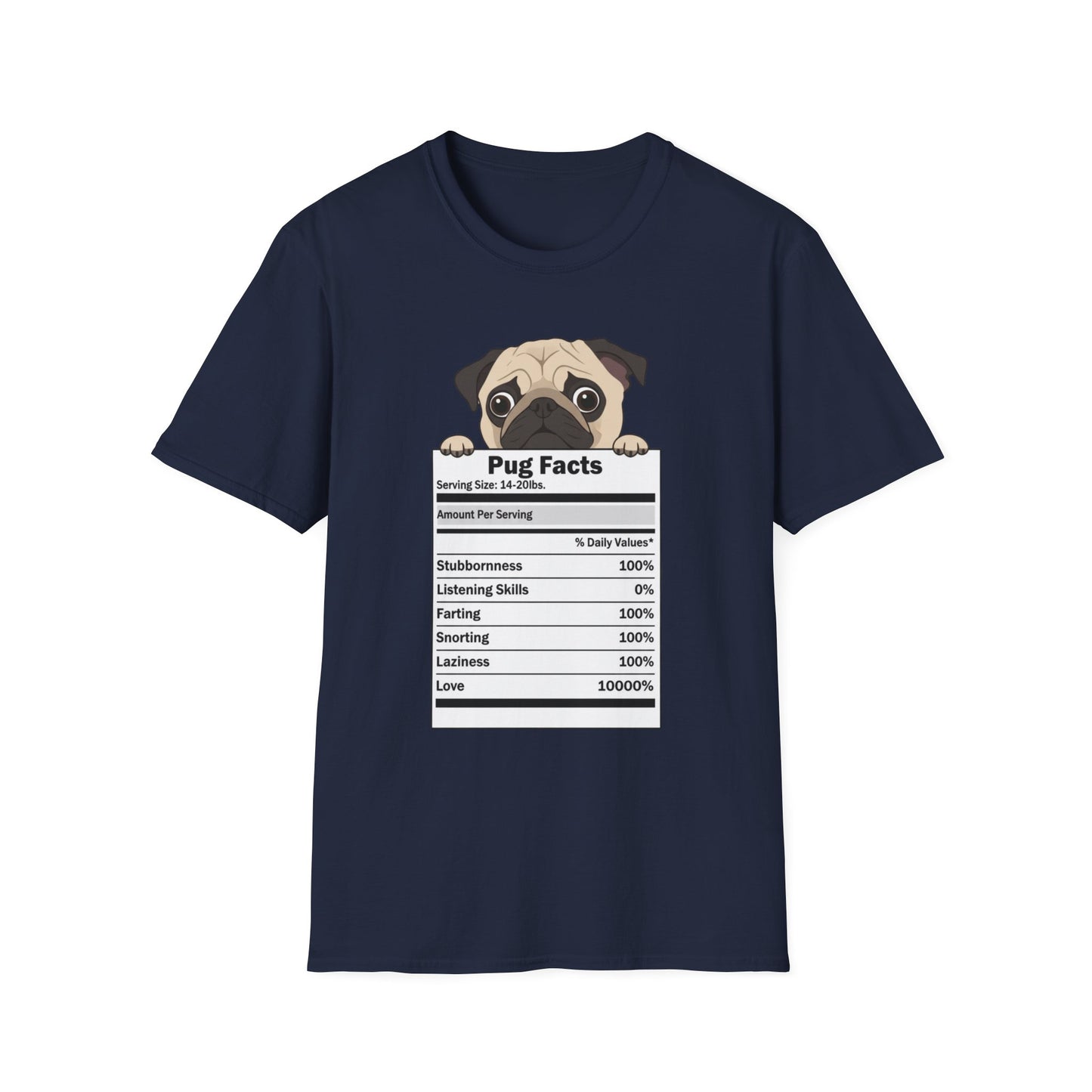 Funny Pug Facts T-Shirt — Pug Dog Graphic Tee