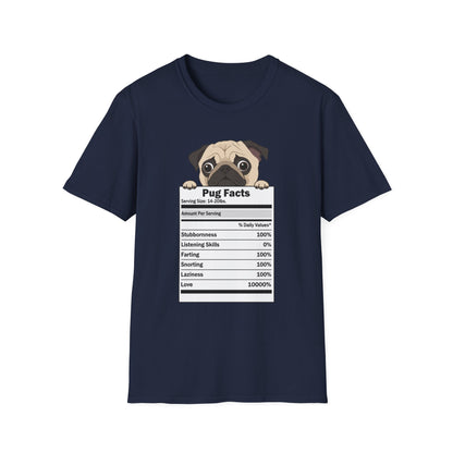 Funny Pug Facts T-Shirt — Pug Dog Graphic Tee