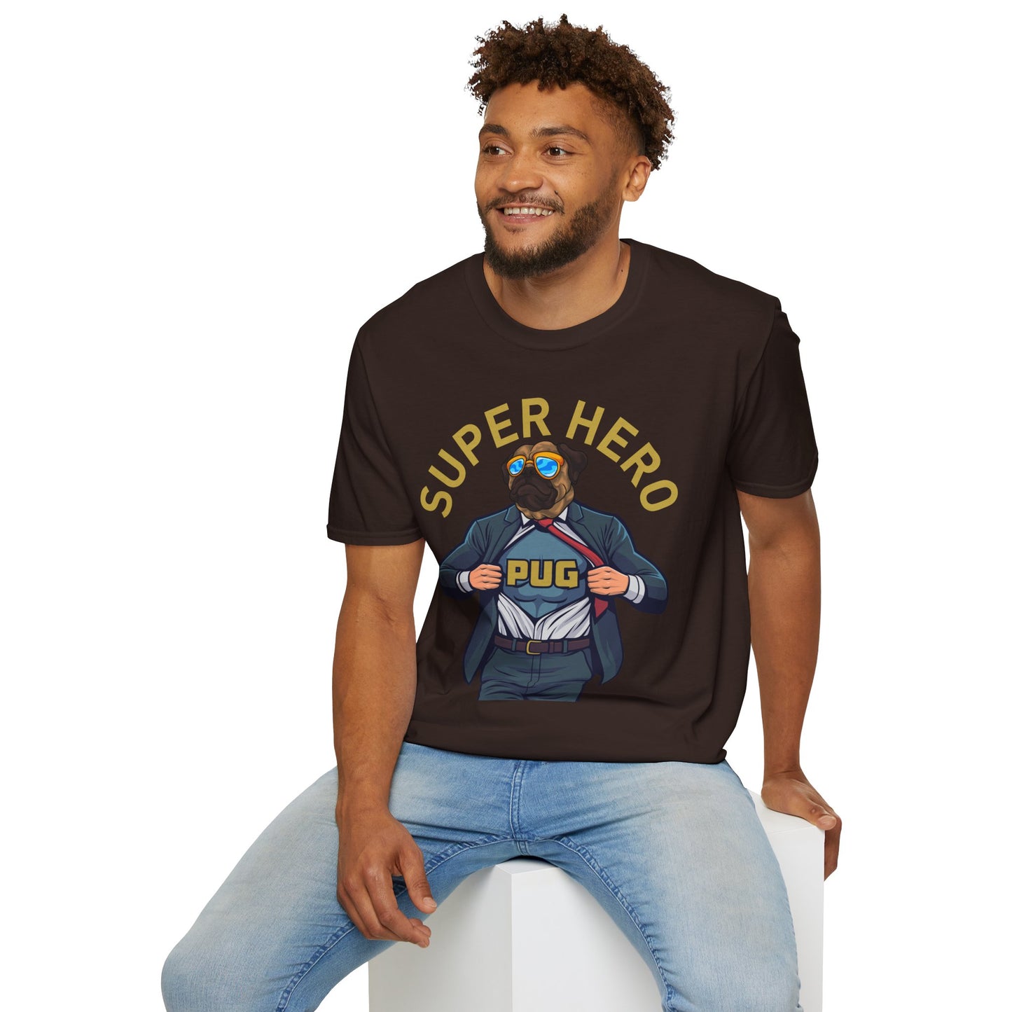 Pug Superhero Unisex T-Shirt — Funny Pug Dog Graphic Tee