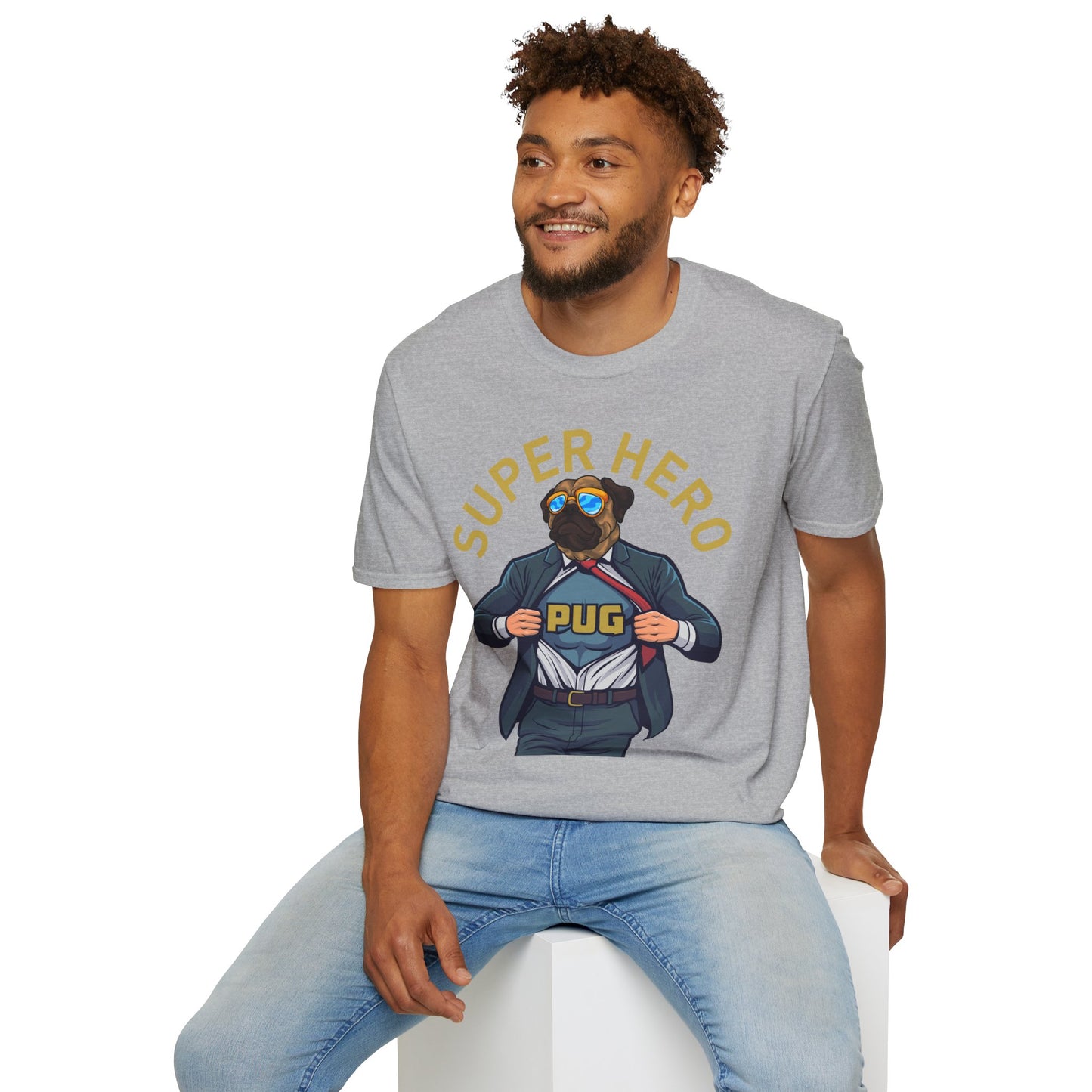 Pug Superhero Unisex T-Shirt — Funny Pug Dog Graphic Tee