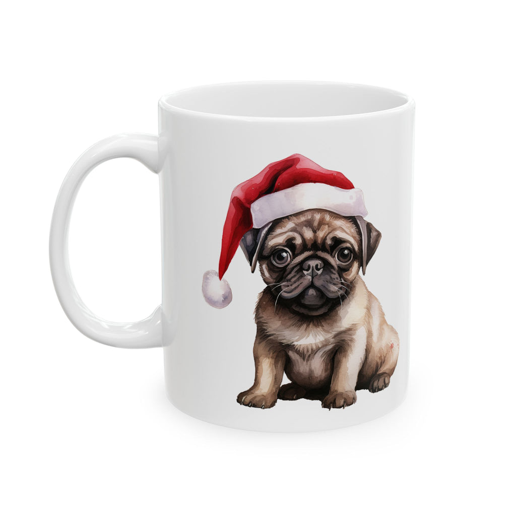 Santa Pug Mug – Festive 11oz Ceramic Coffee Cup | Merry Pugmas Collection
