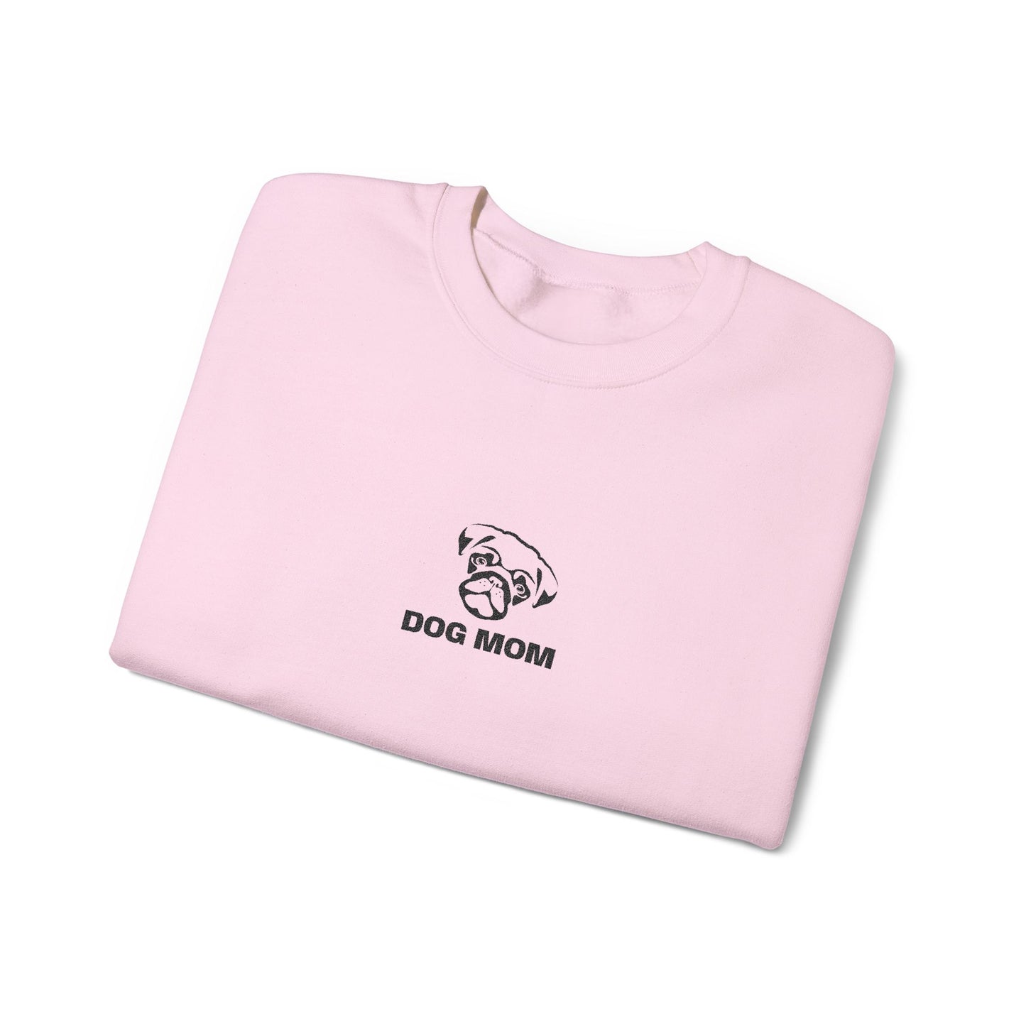 Dog Mom Pug Embroidered Crewneck