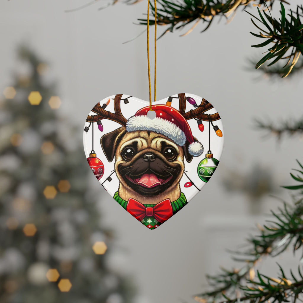Pug Lights Up Christmas Ornament – Cheerful Holiday Keepsake | Double-Sided Festive Decor (1–10 Pack)