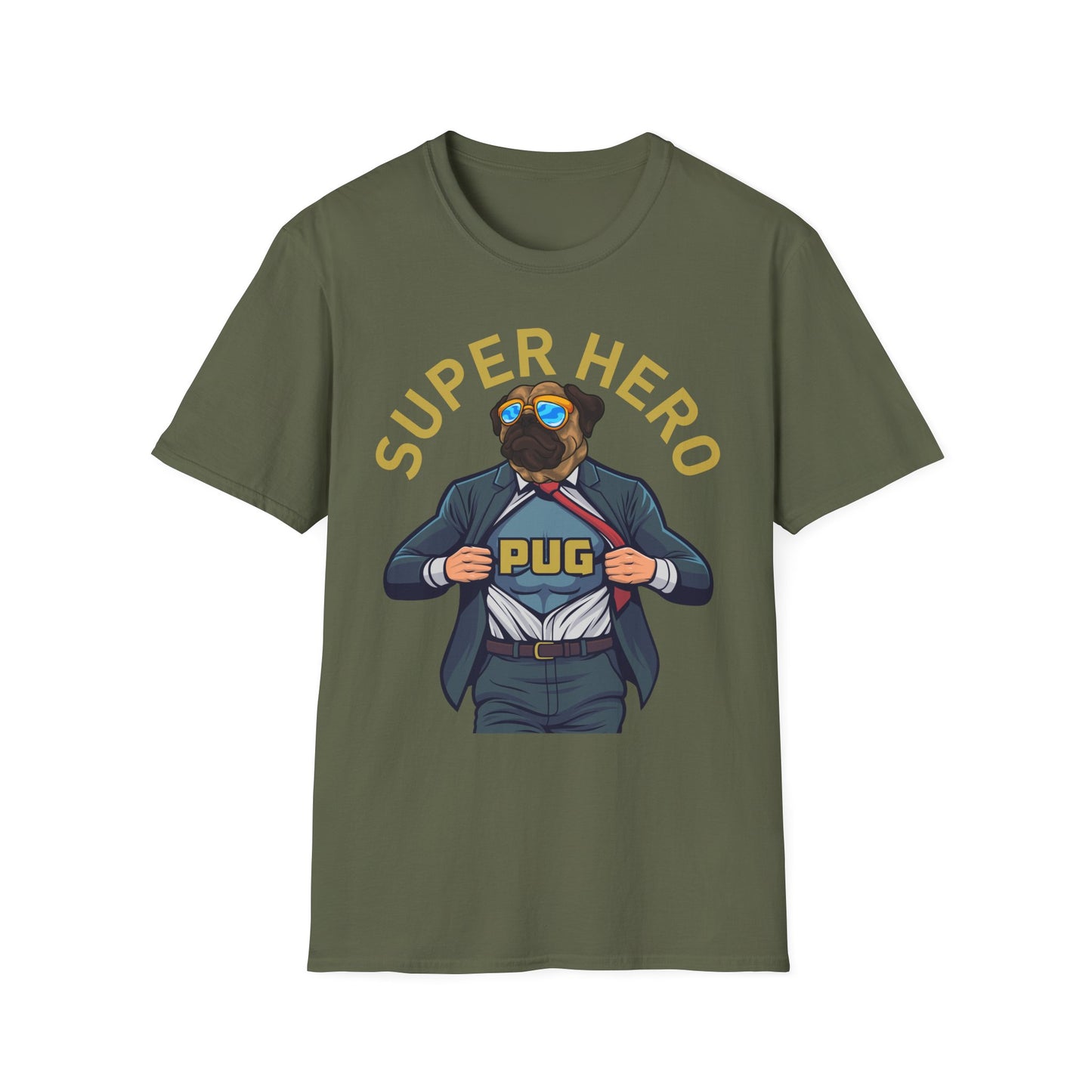 Pug Superhero Unisex T-Shirt — Funny Pug Dog Graphic Tee