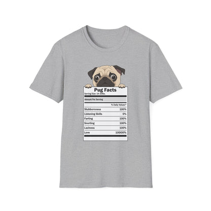 Funny Pug Facts T-Shirt — Pug Dog Graphic Tee