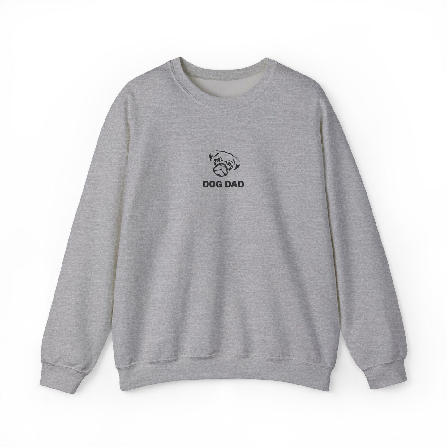 Dog Dad Pug Embroidered Crewneck