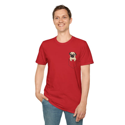 Pocket Pug T-Shirt — Cute Minimalist Pug Tee for Animal Lovers
