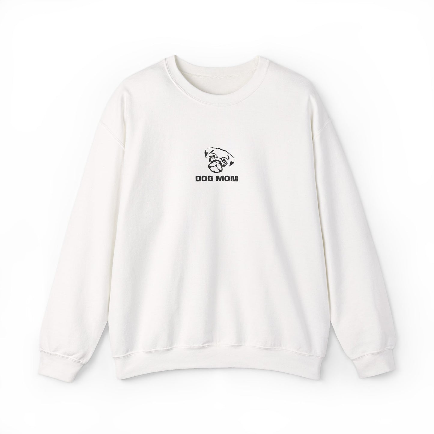 Dog Mom Pug Embroidered Crewneck