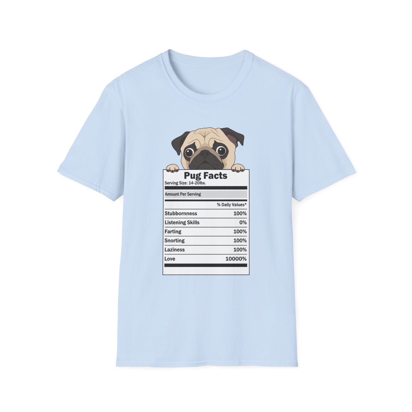 Funny Pug Facts T-Shirt — Pug Dog Graphic Tee