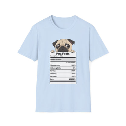 Funny Pug Facts T-Shirt — Pug Dog Graphic Tee