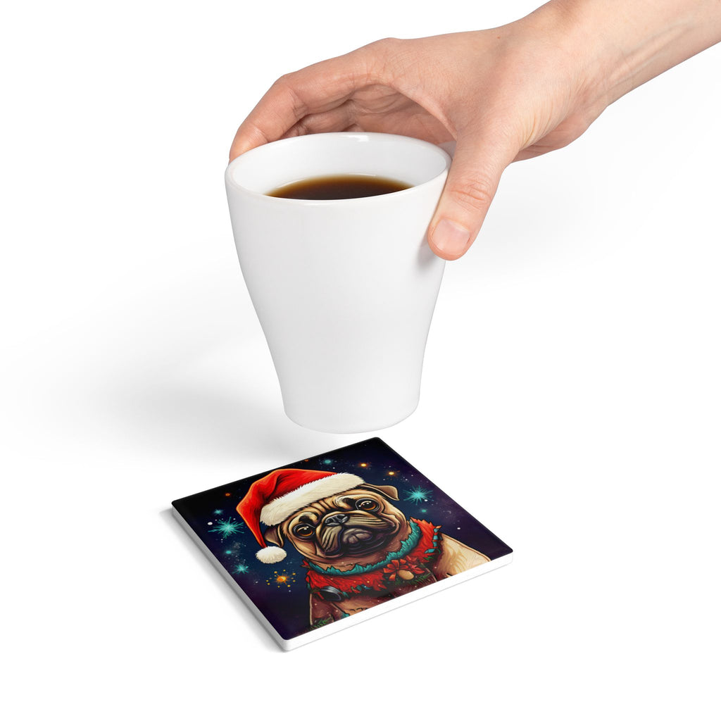 Festive Pugmas Coaster – Because Santa Has Wrinkles