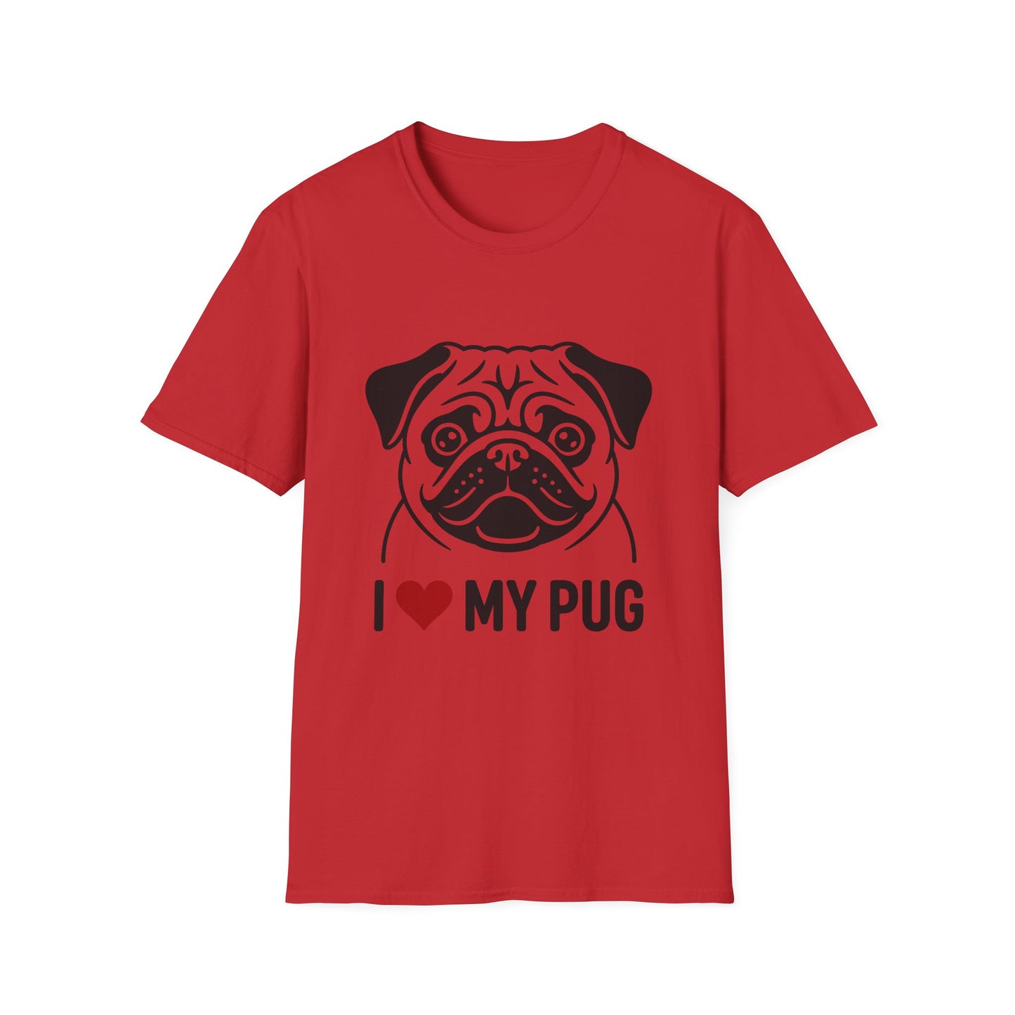 I Love My Pug T-Shirt — Cute Pug Silhouette Tee for Dog Lovers