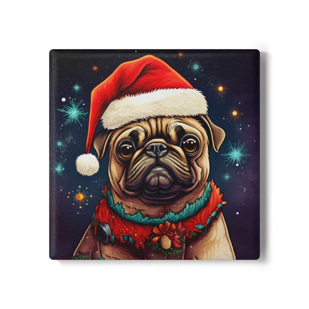 Festive Pugmas Coaster – Because Santa Has Wrinkles