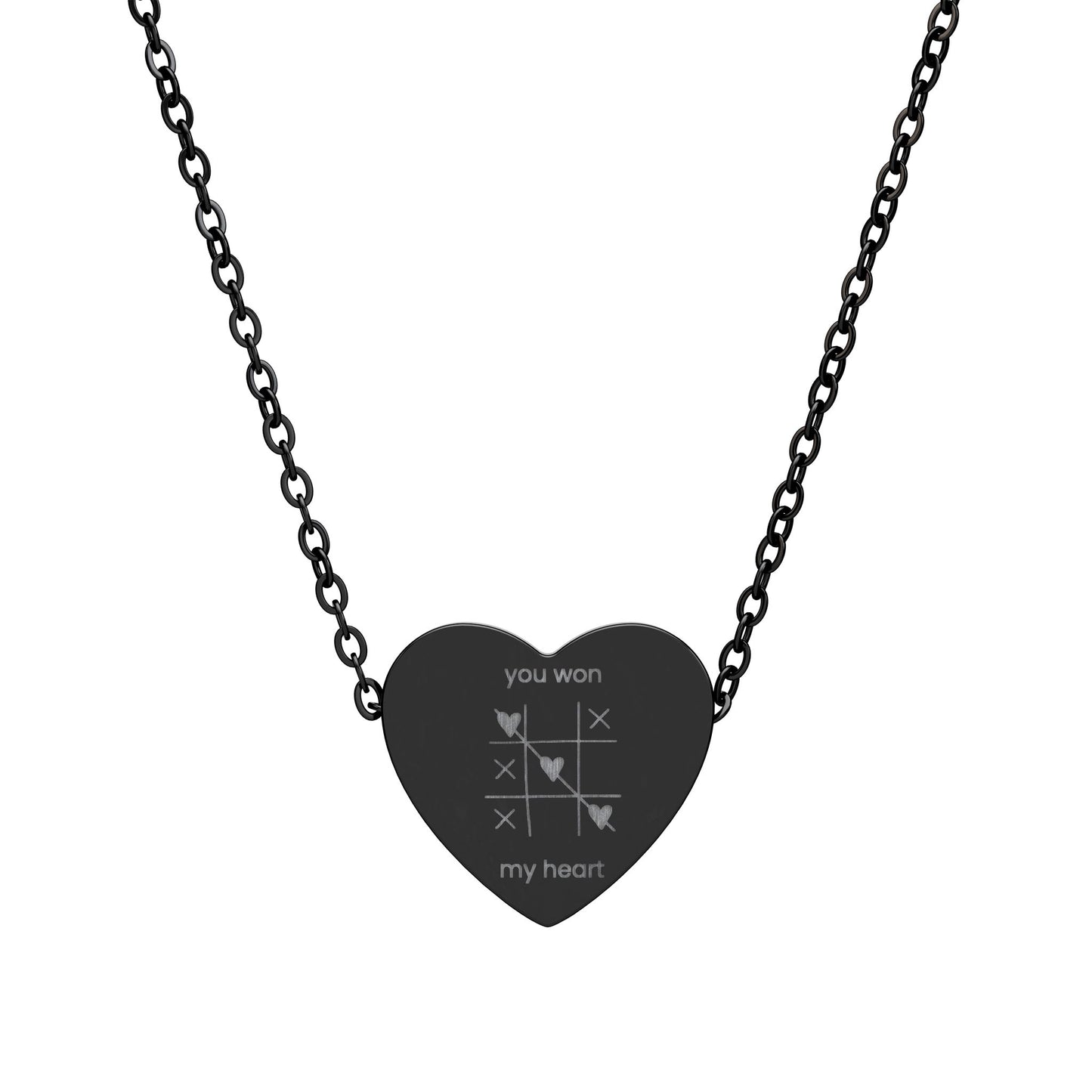 You Won My Heart" Tic-Tac-Toe Necklace