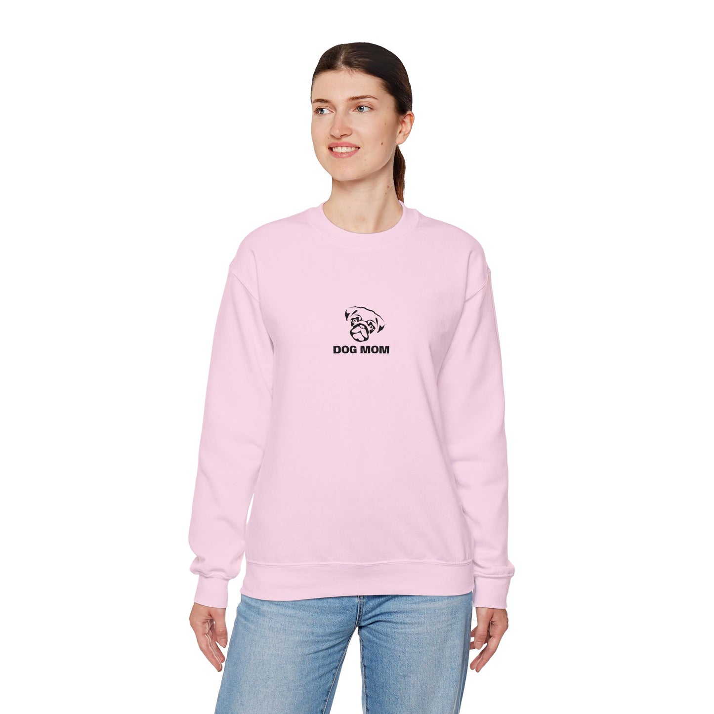Dog Mom Pug Embroidered Crewneck