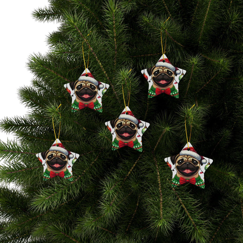 Pug Lights Up Christmas Ornament – Cheerful Holiday Keepsake | Double-Sided Festive Decor (1–10 Pack)