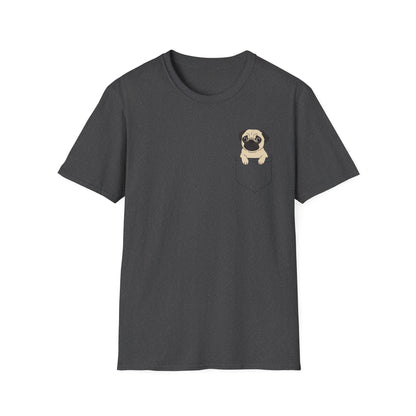 Pocket Pug T-Shirt — Cute Minimalist Pug Tee for Animal Lovers