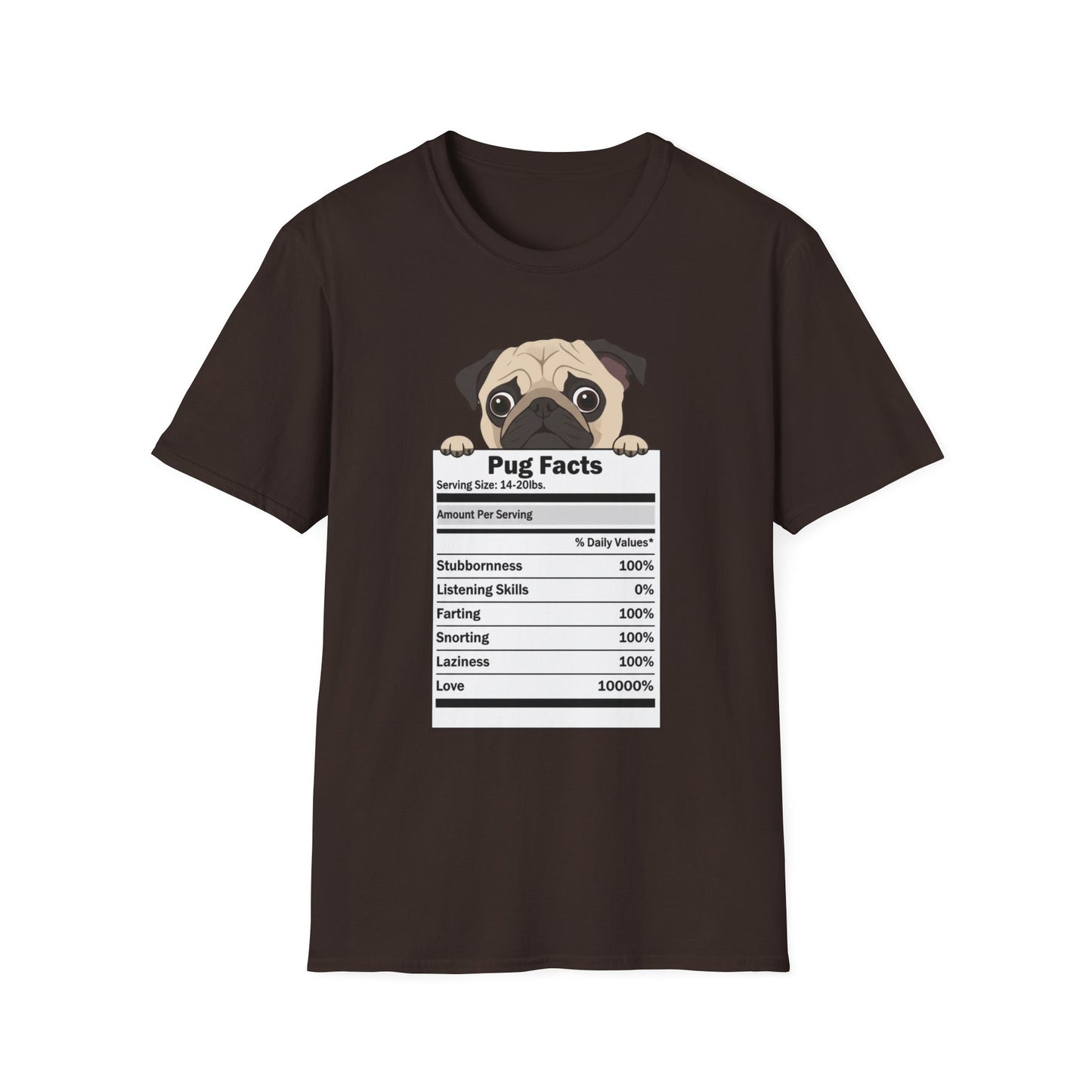 Funny Pug Facts T-Shirt — Pug Dog Graphic Tee