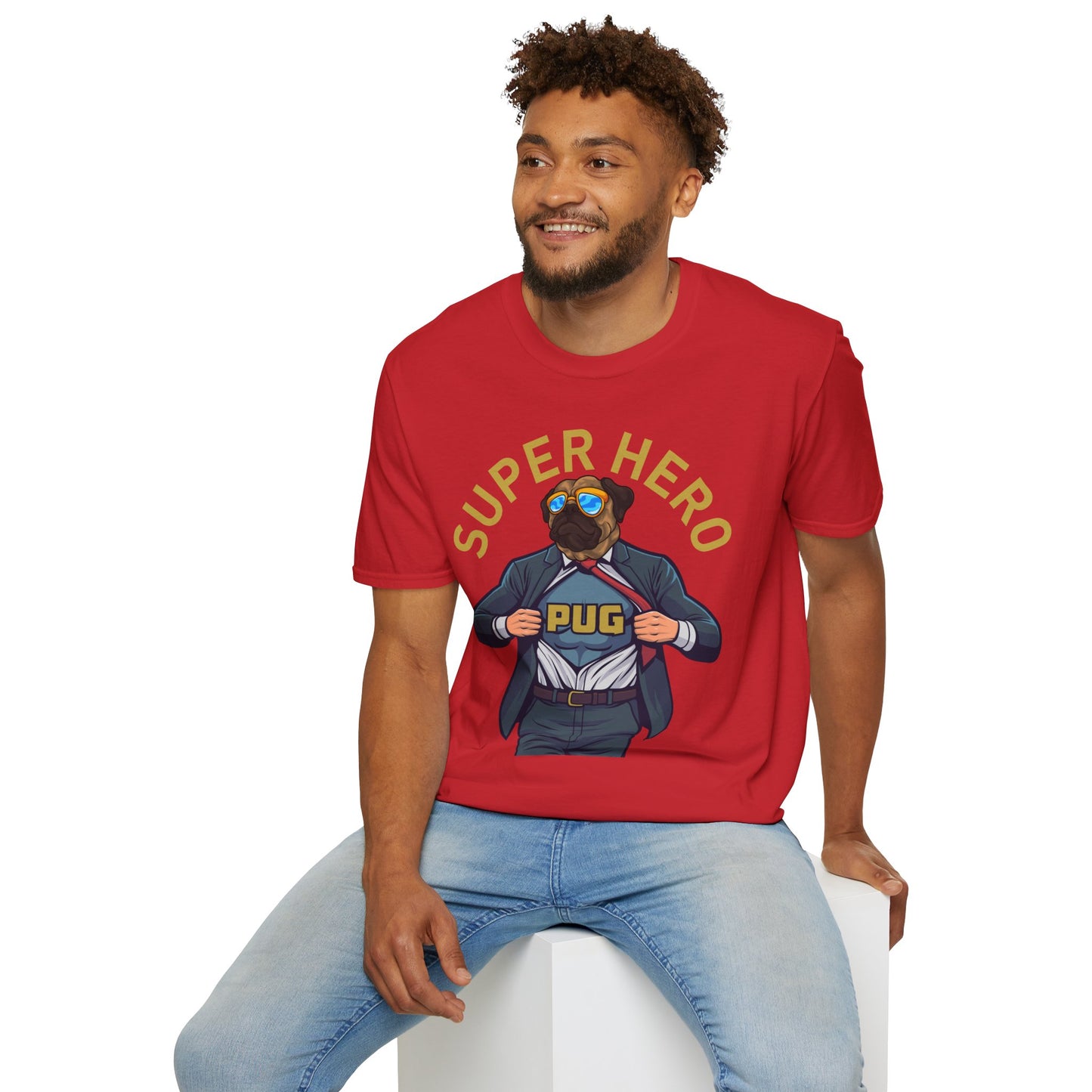 Pug Superhero Unisex T-Shirt — Funny Pug Dog Graphic Tee