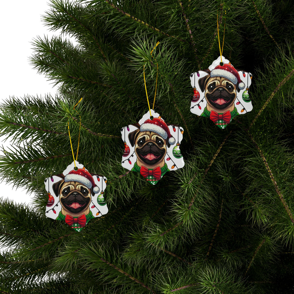 Pug Lights Up Christmas Ornament – Cheerful Holiday Keepsake | Double-Sided Festive Decor (1–10 Pack)