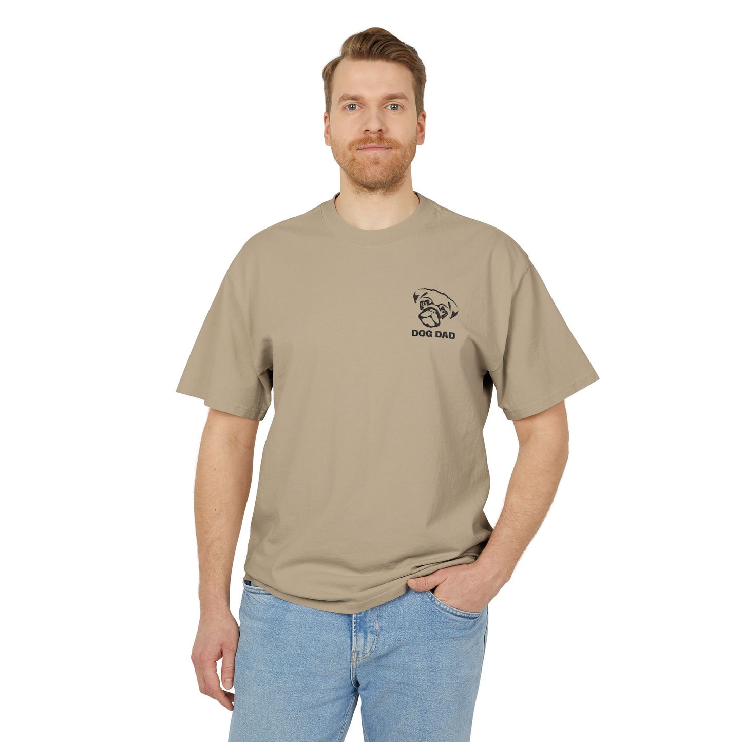 Dog Dad Tee — Vintage Faded Embroidered Chest Detail