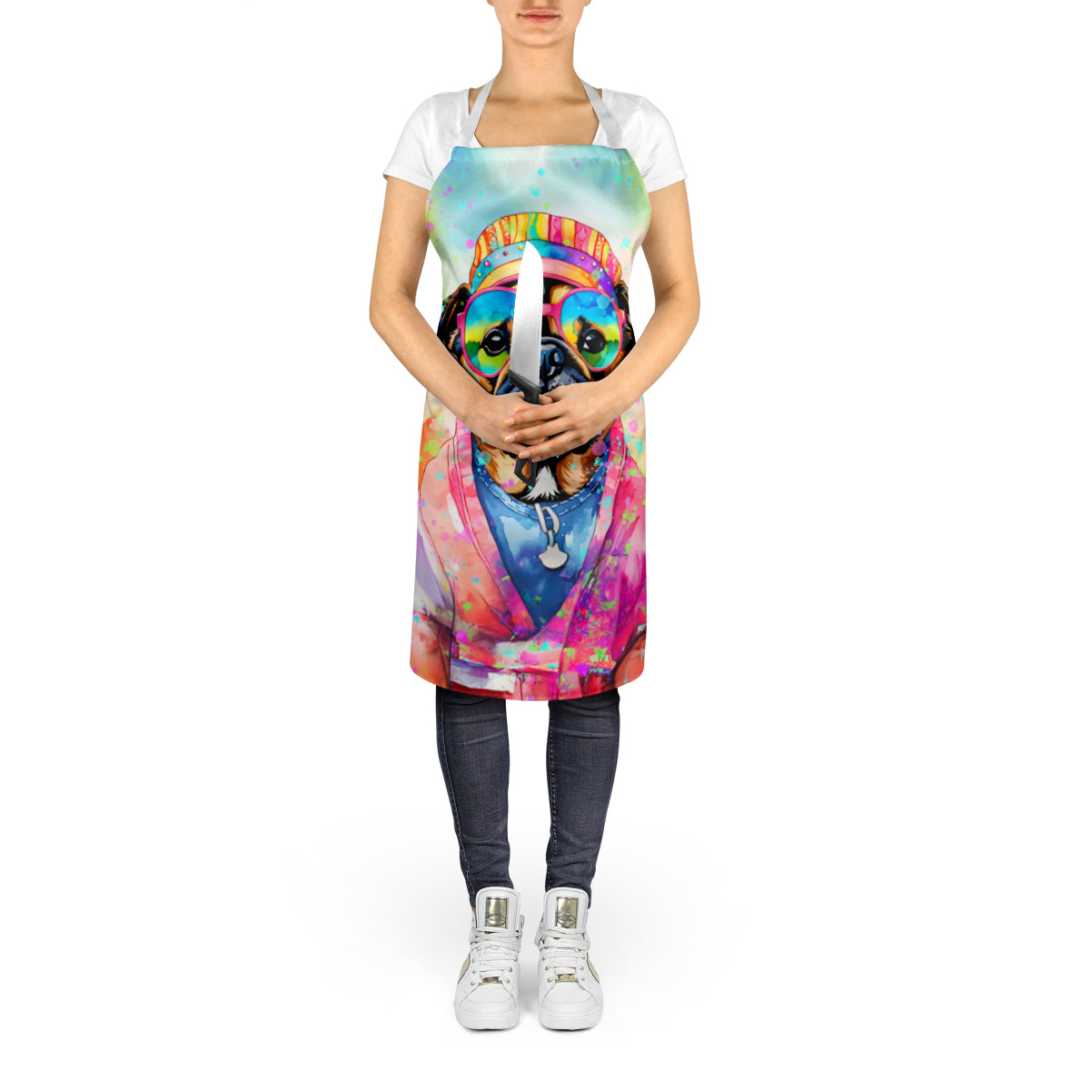 Pug Hippie Dawg Apron-4