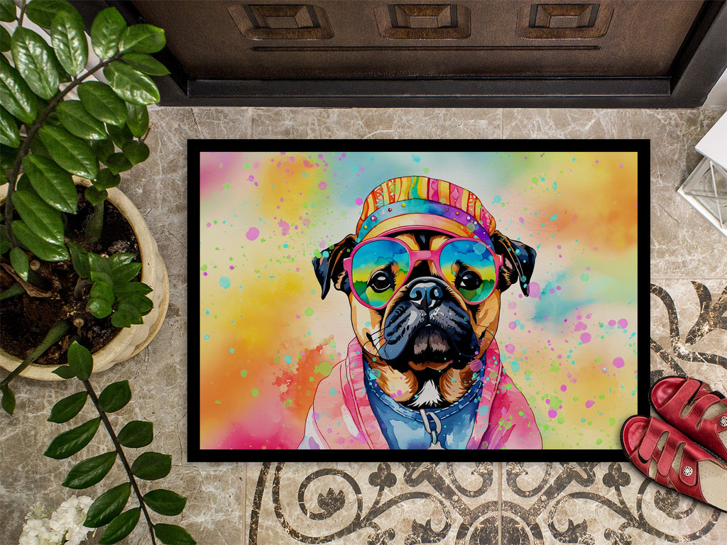 Pug Hippie Dawg Doormat-2