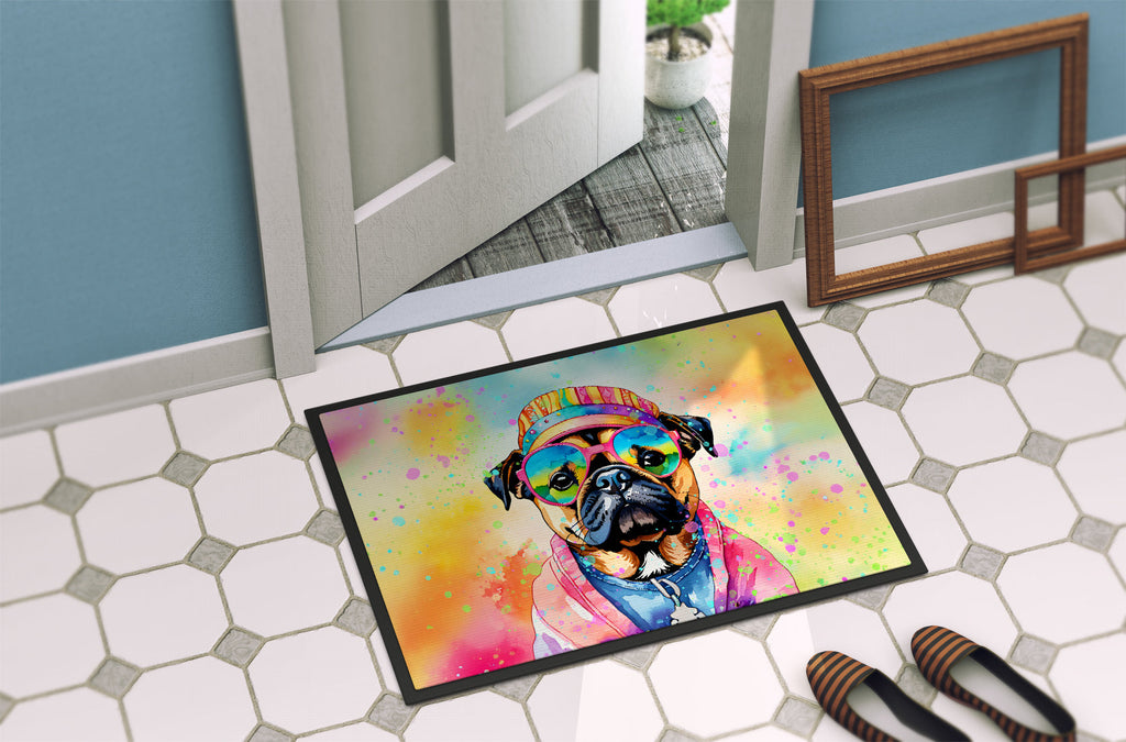 Pug Hippie Dawg Doormat-3