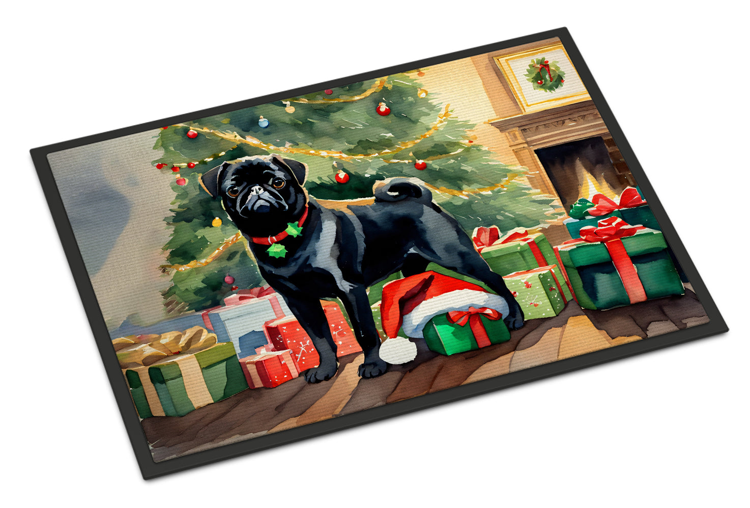 Pug Cozy Christmas Doormat-0